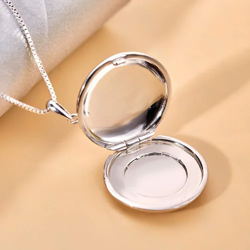 Vista 5 de YL Collar de San Cristóbal de plata de ley 925 grabado personalizado medallón protector religioso antiguo colgante de talismán medallaencajadoocket