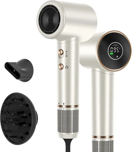 Vista 12 de PARWIN PRO BEAUTY Secador de pelo Air-Sonic con difusor, pantalla LED HD y secador iónico de alta velocidad de 110.000 RPM, rizadores de envoltura