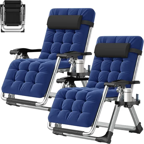 Vista 10 de ABORON Silla de Gravedad Cero, Sillas de Salón Plegables Premium para Césped y Exteriores, Sillas de Patio Reclinables Resistentes y Ajustables