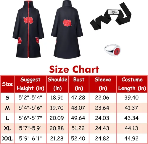 Vista 7 de Itopfox 3Pcs Cloak Cosplay Costume with Headband Ring Long Robe Halloween Cosplay Costume Black