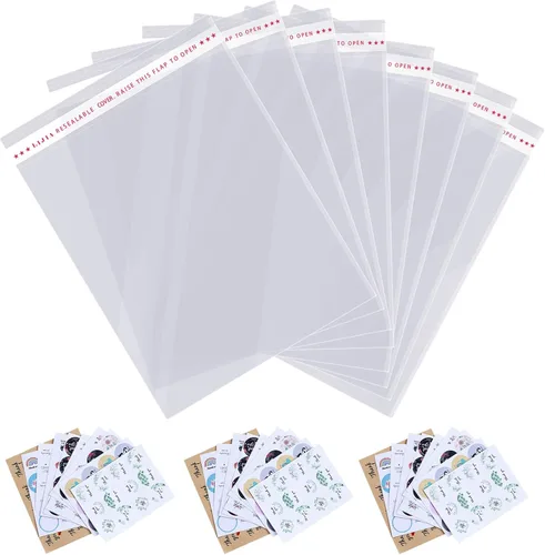 Vista 8 de 1000 bolsas de celofán resellables transparentes grandes de 13 x 19 pulgadas para productos de embalaje, bolsas de plástico autoadhesivas