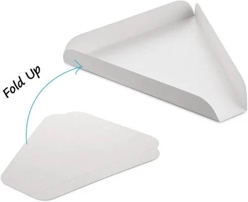 Vista 6 de MT Products Plato de cuña de pizza individual blanco de 8.43 x 7.75 pulgadas, bandeja de cartón para tartas (paquete de 50), fabricado en Estados