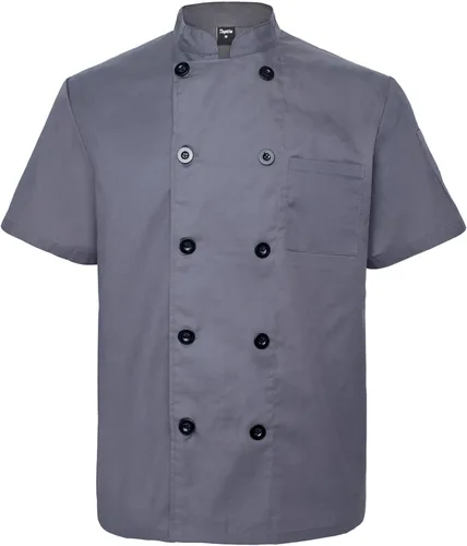 Vista 14 de TopTie - Bata de chef unisex de manga corta Negro