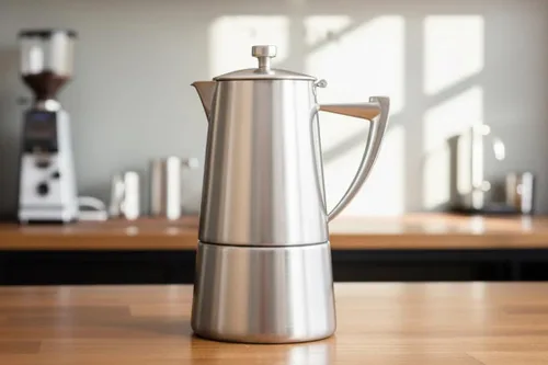 Vista 7 de CUISINOX Roma - Máquina de café expreso de acero inoxidable satinado para estufa, 6 tazas