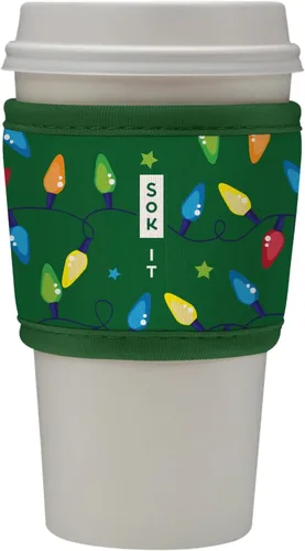 Vista 32 de Sok It HotSok Coffee & Tea - Funda de neopreno con aislamiento reutilizable (floral abstracto)