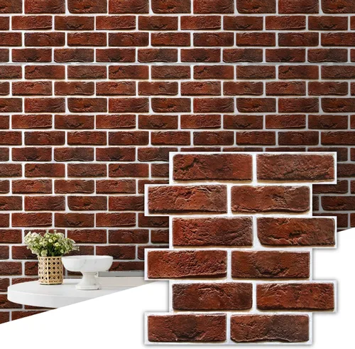 Vista 13 de Commomy Azulejos de pared 3D de madera sintética para despegar y pegar, 10 Madera-AB