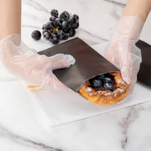Vista 5 de Restaurantware Bag Tek - Bolsas de sándwich de 7 x 5 pulgadas, 100 bolsas de panadería a prueba de grasa, desechables para microondas, papel negro
