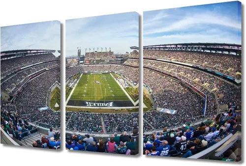 Vista 59 de TUMOVO MetLife Stadium - Decoración de pared de Nueva York, 3 piezas, lienzo, arte de pared para decoración del hogar, juegos de fútbol americano