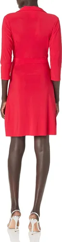 Vista 2 de Star Vixen Women's 34 Sleeve Faux Wrap Dress with Collar