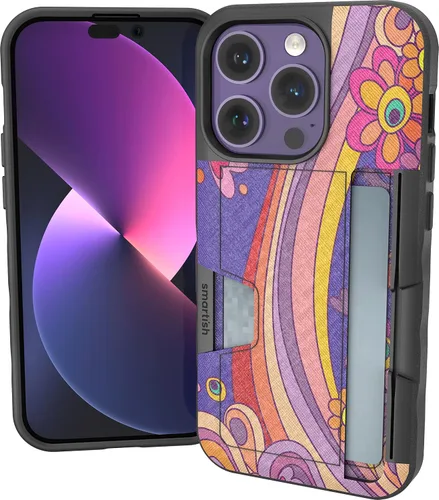 Vista 35 de Smartish Funda tipo cartera para iPhone 11 Pro - Wallet Slayer Vol. 2 [soporte protector delgado] tarjetero (seda) - Black Tie Affair