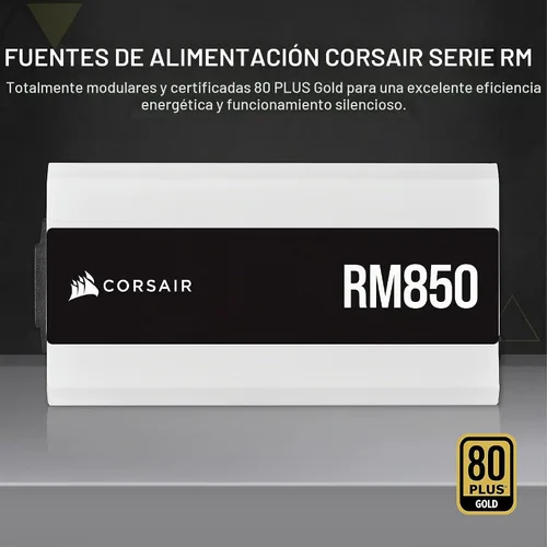Vista 2 de CORSAIR Serie RM (2021), RM650, Fuente de alimentación totalmente modular Blanco