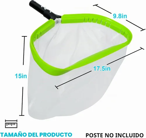 Vista 3 de Red profesional de malla ultrafina para limpiar hojas de limo, arena, polen con bolsa profunda de nailon súper extrafino, marco de aluminio