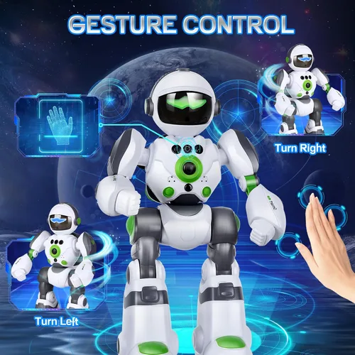 Vista 4 de Juguetes robóticos de regalo para niños: robot de control remoto programable con grabación de voz y control de gestos de baile, para niños pequeños