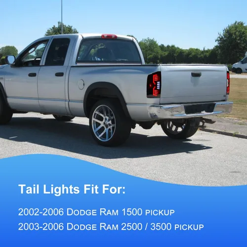 Vista 5 de ROXX Luces traseras LED completas compatibles con Dodge Ram 1500 2002-2006, Dodge Ram 2500 3500 2003-2006, conjunto de luces traseras de lente
