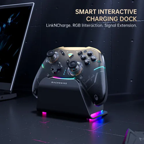 Vista 7 de Machenike G5Pro V2 1000HZ Wireless Gaming Controller for NS/PC/iOS/Android,Bluetooth 2.4G Wired PC Controller With Hot-Swappable Joystick,Optical