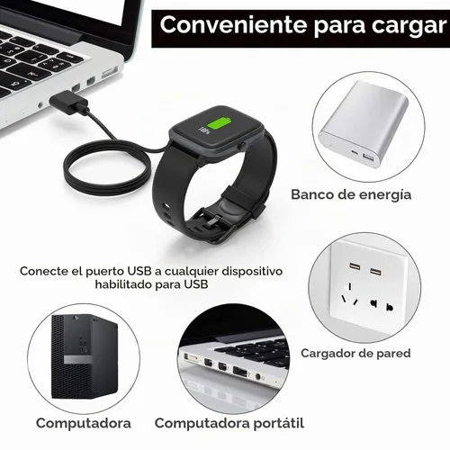 Vista 6 de Paquete de 2 cables de carga magnéticos de 4 pines para Sedzofan Y16B Kids Smart Watch Charger Cable de carga USB