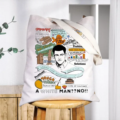 Vista 5 de BWWKTOP Schmidt Bolsa de lona Schmidt para fanáticos de Schmidt, regalos inspirados en programas de televisión, bolsa de hombro Schmidt Merchandise