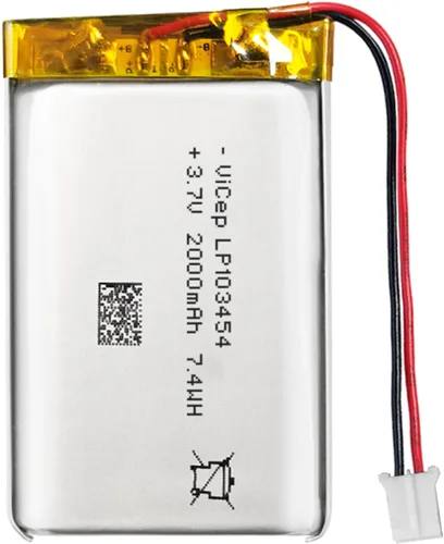 Vista 9 de Batería de polímero de litio de 3.7 V 3700 mAh 103395 recargable con cables y conector JST-PHR-02 de 2 pines para altavoz Bluetooth y dispositivo
