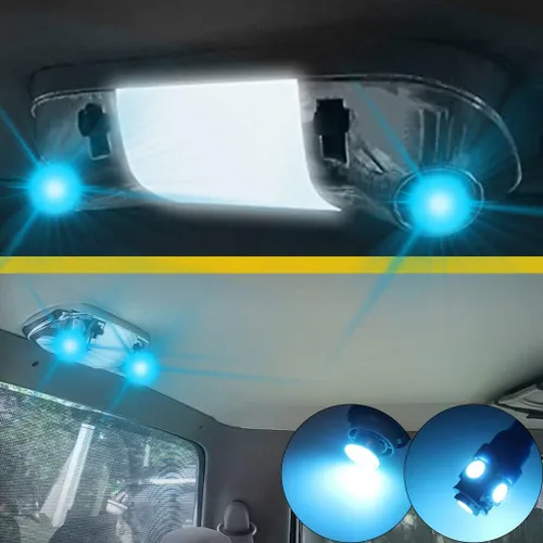 Vista 10 de 3 bombillas LED azules para mapa interior compatibles con Ford F-150 F-250 Bronco 1987-1996