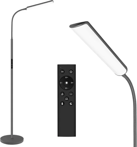Vista 10 de Dimunt Lámpara de pie LED, lámparas de pie brillantes de 15W para sala de estar con temporizador de 1H, lámparas de pie ajustables sin escalones