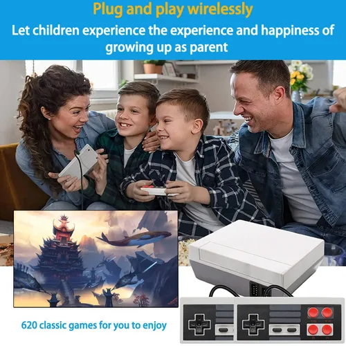 Vista 5 de ZeroStory Retro Game Console, HDMI and AV Output 8-Bit Classic Mini Game Console with Built-in 620 Games and 2 Retro Controller for Christmas