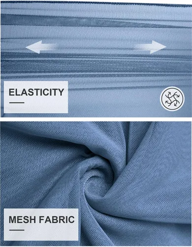 Vista 5 de Miusey Blusas de malla con volantes y manga 34 para mujer, holgadas, con elasticidad