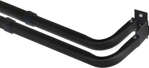 Vista 3 de Yafa Home Fashion Barra de Cortina Ajustable Doble Estándar Duradera Blanca Hardware Incluido (Negro, 28"-48")