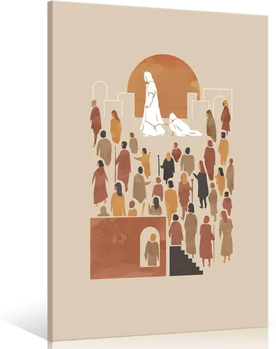 Vista 14 de OAOPIC Póster enmarcado con versículos bíblicos de la Biblia de Noé, arte de pared de historia bíblica cristiana, pintura impresa de escritura
