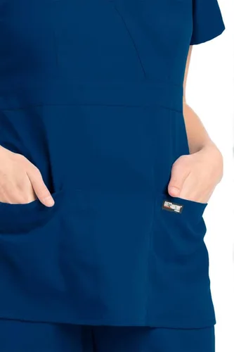 Vista 3 de Grey's Anatomy Signature - Camiseta de uniforme para mujer (talla grande, 3 bolsillos)