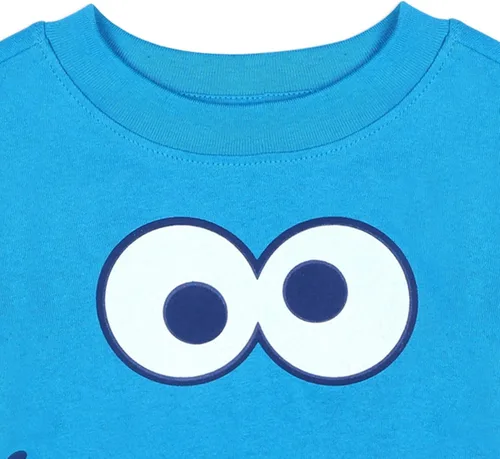 Vista 3 de Sesame Street Cookie Monster and Elmo - Conjunto de camisa y pantalones deportivos de manga larga para niños pequeños, color azulrojo