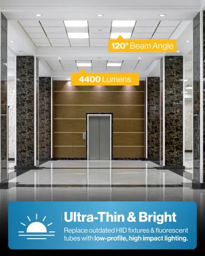 Vista 8 de Sunco - Paquete de 24 luces LED de panel plano de 2 x 2 para techo caído, accesorio de iluminación de repuesto comercial Trofer, 4400 LM, 40W, CCT