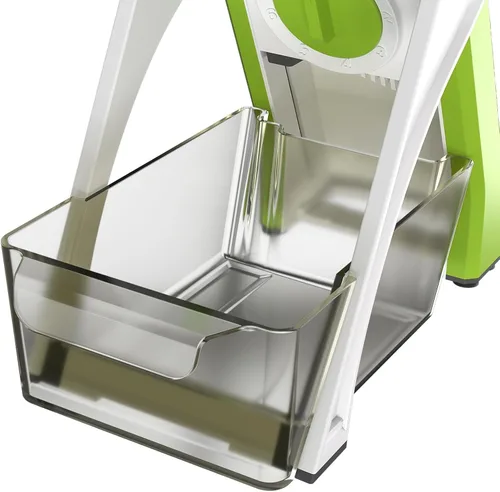 Vista 7 de Cortador de mandolina 5 en 1 seguro para cocina, picador de verduras seguro, cuchillo de pelar, grosor ajustable, fácil de limpiar, rebanador