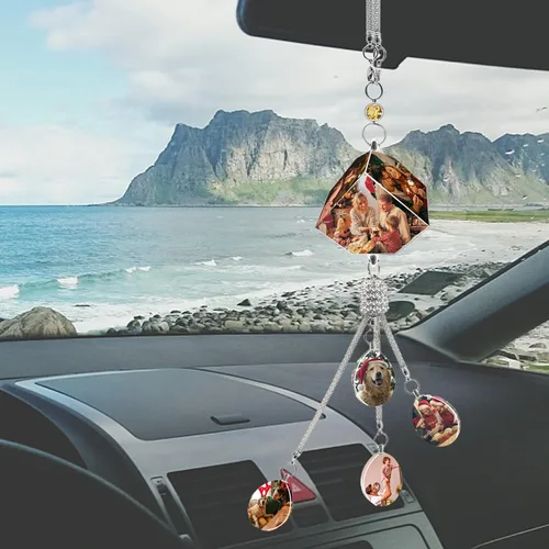 Vista 4 de Accesorios personalizados para colgar en el automóvil, accesorios personalizados para colgar en el espejo retrovisor, adorno personalizado