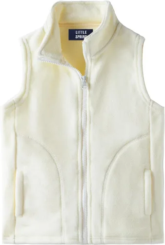 Vista 15 de LittleSpring Boys Girls Fleece Vest Sleeveless Jacket Full-Zip Fall Winter Warm Outerwear Negro