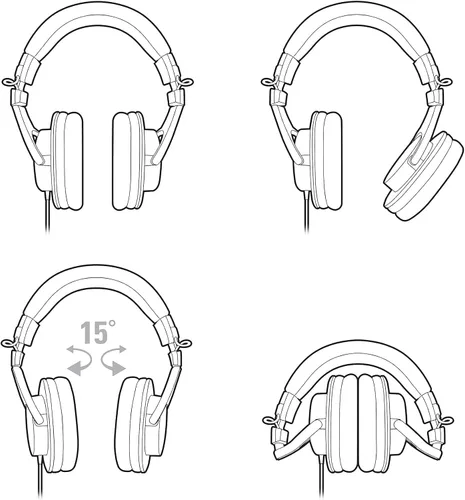 Vista 5 de Audio-Technica ATH-M30x Auriculares profesionales para monitor de estudio, color negro