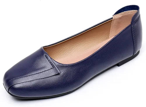Vista 25 de VenusCelia - Zapatos bajos de baile para mujer Beige (Beige PU)