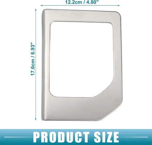 Vista 4 de Cubierta central del panel de cambio de marchas para Toyota Tundra 2014 2015 2016 2017 2018 2019 2020 2021 tono plateado