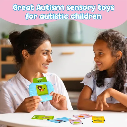 Vista 7 de Tarjetas flash parlantes con palabras visuales para niños pequeños de 2, 3, 4 años, juguetes sensoriales para niños autistas, juguetes educativos