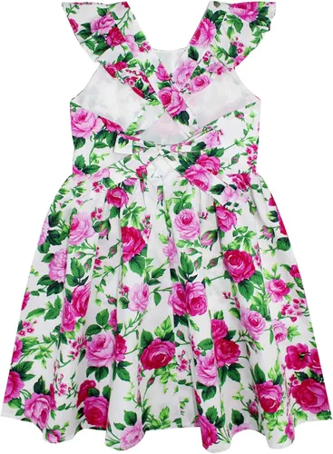 Vista 273 de Vestido de verano para niña, de algodón, con diseño floral