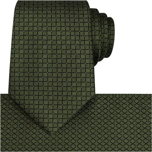 Vista 8 de KissTies Mens Checkered Tie Set Solid Color Festive Necktie + Pocket Square