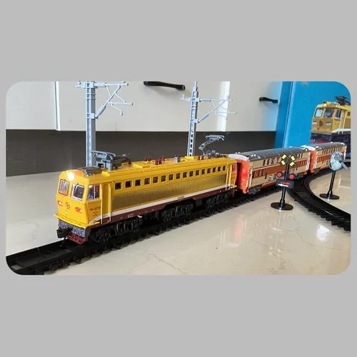 Vista 3 de SS7C - Juego de tren de Navidad, locomotora de vapor eléctrica de aleación, ferrocarril ferroviario con carros de mercancía/pista larga, adorno