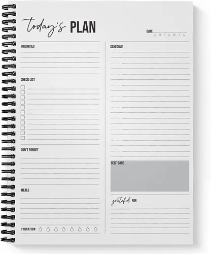 Vista 4 de Softcover Dream Plan Do - Cuaderno motivacional en espiral de 8.5 x 11 pulgadas, 120 páginas de planificador diario, cubierta laminada brillante