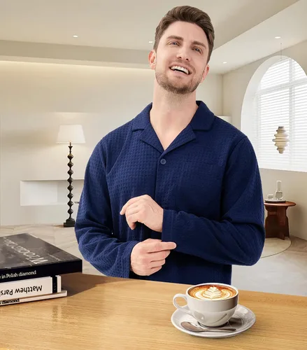 Vista 51 de DAVID ARCHY - Pijama de algodón con botones para hombre