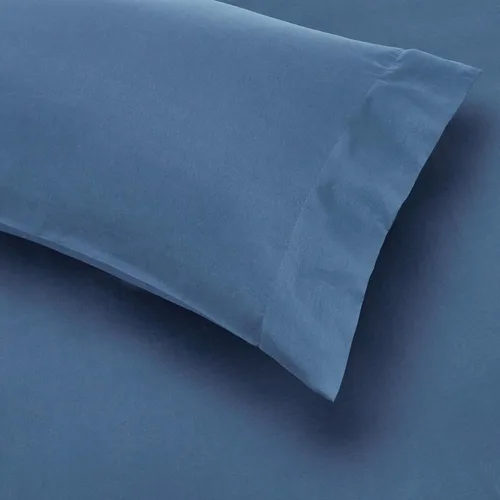 Vista 5 de Amazon Basics - Juego de edredón Twin/Twin XL con sábanas, juego de ropa de cama de 5 piezas, microfibra ligera azul Calvin a rayas, en una bolsa
