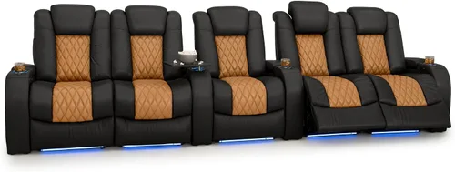 Vista 175 de Seatcraft Asiento de cine en casa Diamante Marrón Reclinable Individual