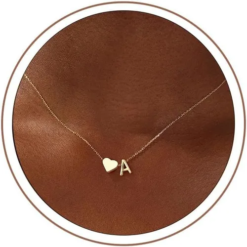 Vista 53 de Turandoss Mothers Day Gifts for Mom Wife - Dainty 18K Gold Plated Heart Initial A-Z Pendant Necklace Trendy Jewelry Heart Necklaces Birthday Mothers