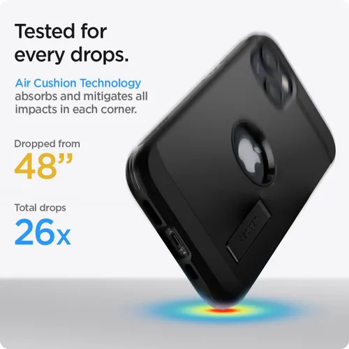 Vista 4 de Spigen Tough Armor [Tecnología de Protección Extrema] Diseñada para Funda iPhone 13 (2021) - Negro