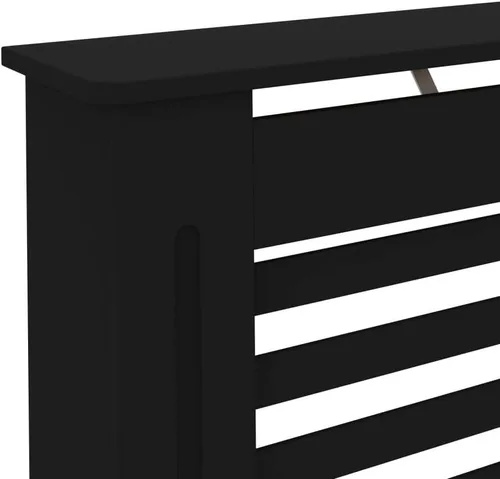 Vista 7 de Cubierta negra para radiador, cubierta de calentador de MDF, para gabinete, accesorios de calefacción, accesorios de calefacción, decoración de Negro