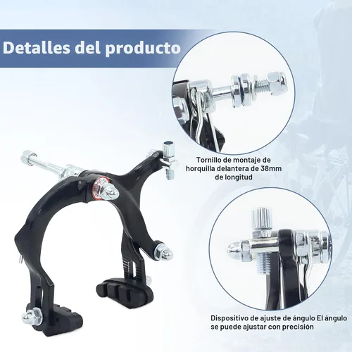 Vista 4 de WEEROCK Juego de frenos C delanteros y traseros, juego de frenos de llanta con palancas de freno de aleación de aluminio, cables de bicicleta