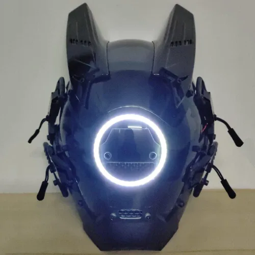Vista 5 de Máscara de cosplay para hombres y mujeres, tecnología punk futurista, máscara de cosplay de Halloween, accesorios para fiestas y festivales de música